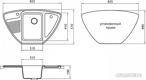 Кухонная мойка Granicom G008 (серебристый)