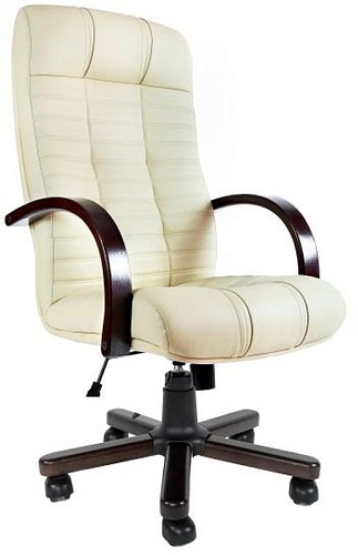 Офисное кресло Деловая обстановка Атлант Экстра кожа люкс (орех/белый)