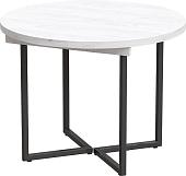 Кухонный стол Millwood Лофт Лондон D110-150x110x76 (дуб белый Craft-металл черный)