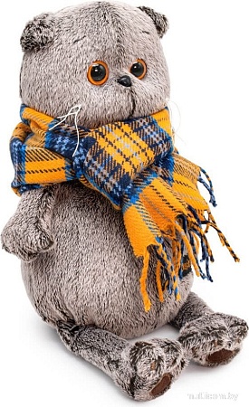 Классическая игрушка BUDI BASA Кот Басик и шарф в клеточку 747255