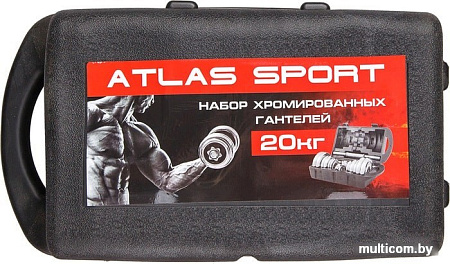 Гантели Atlas Sport Хромированные в чемодане 2x10 кг