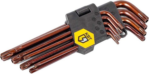 Набор ключей КВТ TORX КТ-9-S2 (Т10-Т50) 82178 (9 предметов)