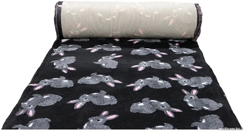 Коврик (подстилка) Profleece Кролики PF025 (черный/серый/розовый)