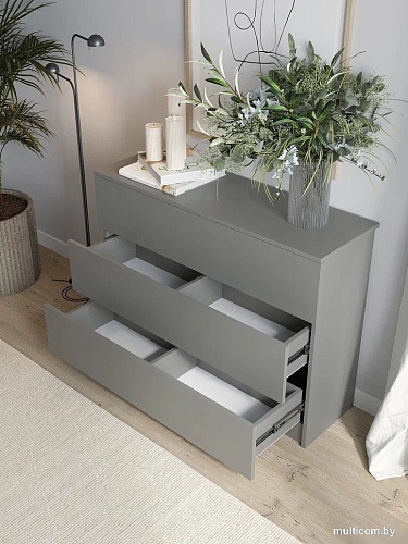 Комод Горизонт Нео 1050 3 ящика (серый графит)