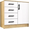 Комод МебельЭра К800 1Д (дуб вотан/белый гладкий)
