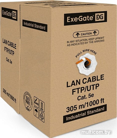 Кабель ExeGate FUTP4-C5e-CU-S24-IN-LSZH-OR-305 FTP