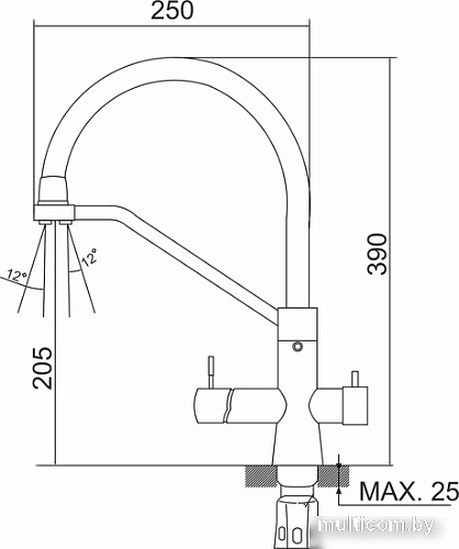 Смеситель РМС SUS127BL-016F-015