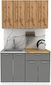 Готовая кухня ЭлиГард Lion 1.2 (дуб натуральный/дымчатый алмаз/дуб бунратти)