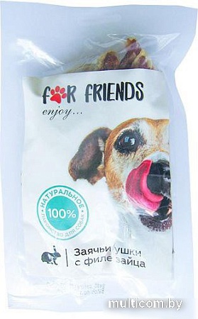 Лакомство для собак For Dogs Заячьи ушки с филе зайца 50 г