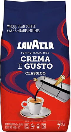 Кофе Lavazza Crema e Gusto Classico в зернах 1 кг