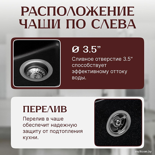 Кухонная мойка Saniteco Rosa (оникс)