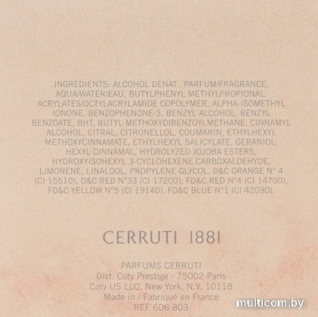 Cerruti 1881 Pour Femme EdT (50 мл)