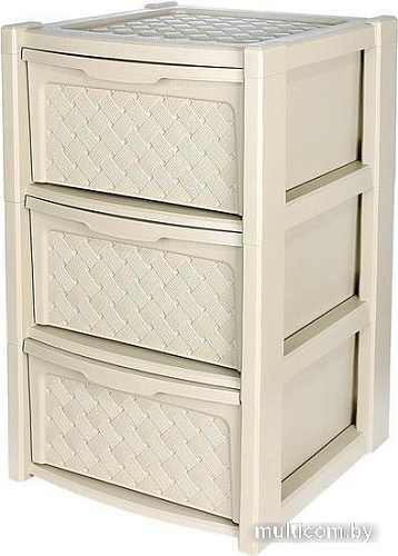 Комод Эльфпласт Виола 3 секции (слоновая кость)