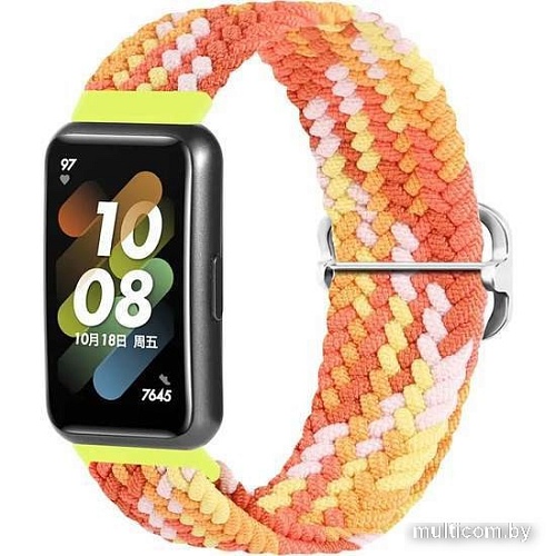 Ремешок Rumi Wick из плетеного нейлона для Huawei Band 7 (цитрусовый микс)