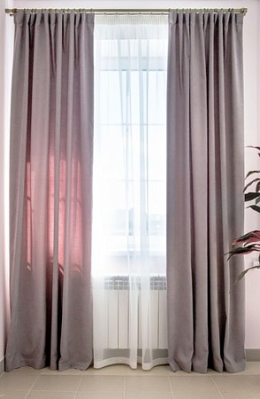 Комплект штор Decoretto Канвас серая дымка КСД-К134 3.5x2.5 м (серый, 2 шт)