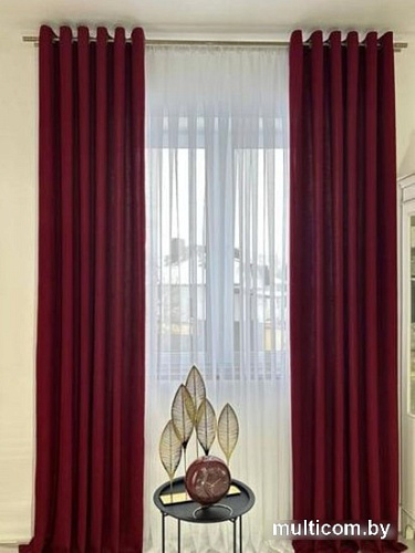 Комплект штор Модный текстиль Канвас 06L 112MTKANVASMO2-3 2.6x4.2 (2шт, марсала/золотой)