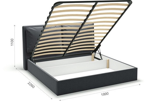 Кровать Sofos Эмилия тип A с ПМ 180x200 Atlanta Grafit