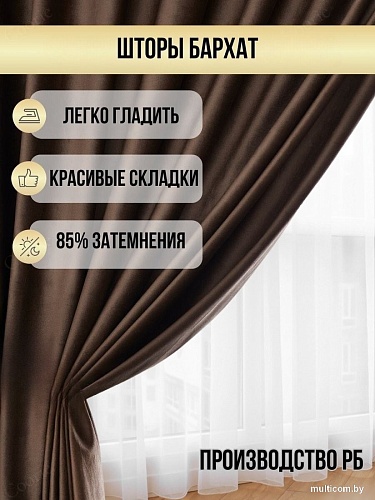 Комплект штор Soft Lines Бархат 9102G-E11 (300x240, шоколад)