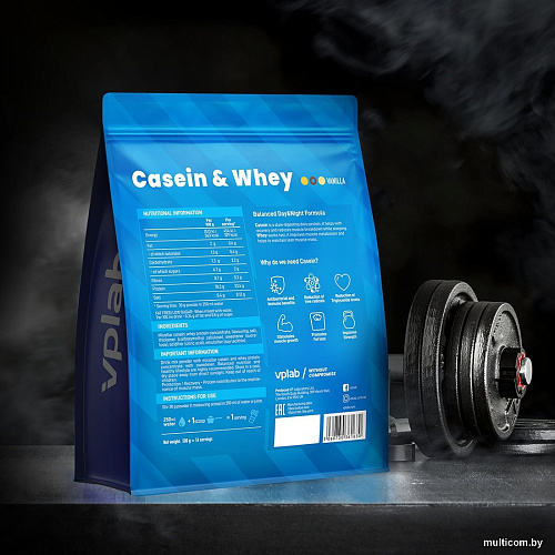 Казеин Vplab Casein & Whey (ваниль, 500г)