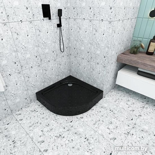 Душевой поддон Метакам Classic Black N 80x80 АПS_013573 (закругленный)