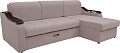 Диван Сириус Лидер-4 с оттоманкой НПБ 260x165 (Eva 05 велюр светло-бежевый)