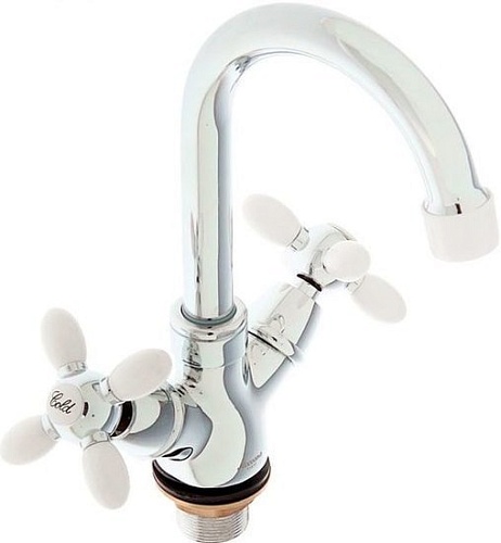 Смеситель Loffrey LF81010H (хром/белый)