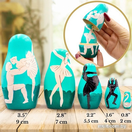 Развивающая игра Брестская Матрешка С артистами балета Лебединое озеро (набор 5 шт)