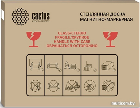 Магнитно-маркерная доска CACTUS CS-GBD-65x100-BK