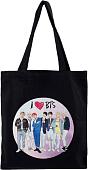 Сумка шоппер Эксмо. I Love BTS 9785041188238 (черный)