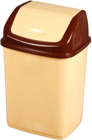 Мусорное ведро Эльфпласт Ромашка EP108 5 л (бежевый/коричневый)