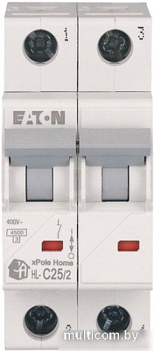 Выключатель автоматический Eaton HL-C252 2P 25A C 4.5кA 2M 194773