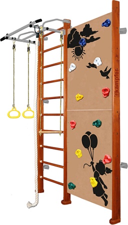 Детский спортивный комплекс Kampfer Jungle Wall Girl (стандарт, вишневый/белый антик)
