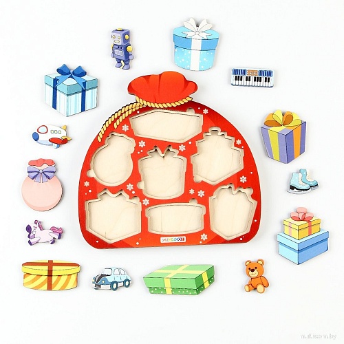 Сортер Smile Decor Рамка-вкладыш. Мешок с подарками 10100241