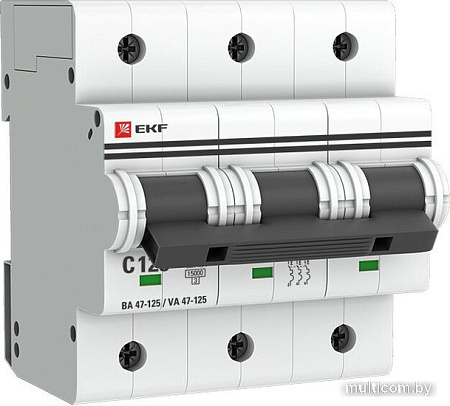 Выключатель автоматический EKF PROxima ВА 47-125 3Р 125А (С) mcb47125-3-125C