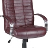 Кресло Деловая обстановка Атлант Хром (бордовый, кожа люкс)