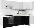 Готовая кухня S-Company Клео глосc 1.2x2.8 правая (черный глянец/белый глянец)