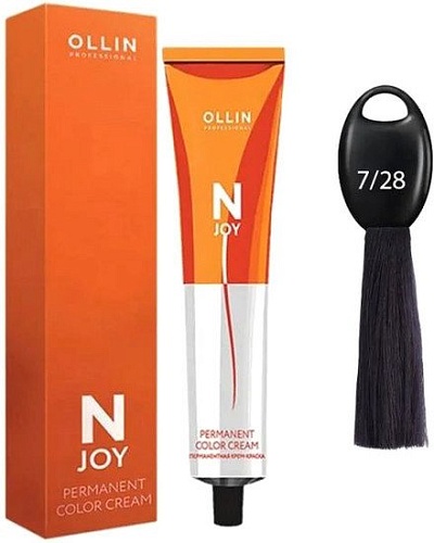 Крем-краска Ollin Professional N-Joy Color Cream 7/28 русый фиолетово-синий 100 мл