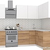 Готовая кухня Интермебель Микс Топ-25 2x1.52м правая (белый премиум-дуб крафт зол-венато)