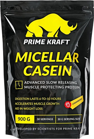 Протеин Prime Kraft Micellar Casein (900г, клубника)