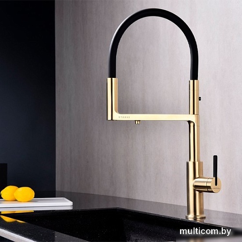 Смеситель Paulmark Tornado TO213402-SBG (светло брашированное золото)