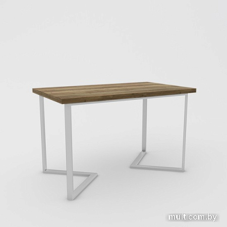 Кухонный стол Hype Mebel Дельта раздвижной 125x75 (белый/дуб галифакс олово)