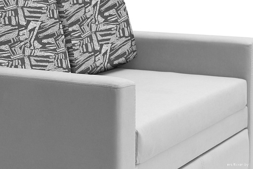 Диван Krones Афродита 195x120 (велюр светло-серый/рисунок темно-серый)