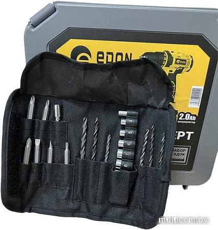 Дрель-шуруповерт Edon AD-18E (с 2-мя АКБ, кейс, набор оснастки)