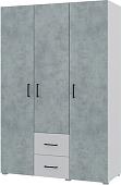 Шкаф распашной Горизонт Victor 3ств 2ящ (белый/бетон)
