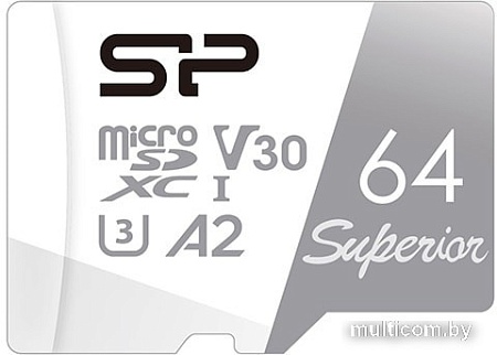 Карта памяти Silicon-Power Superior microSDXC SP064GBSTXDA2V20 64GB