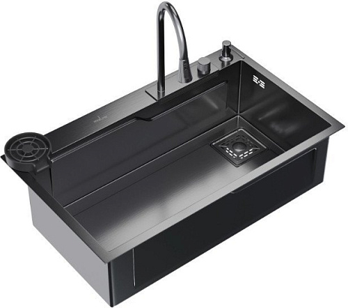Кухонная мойка Mixline Pro 552104 (черный графит, с сифоном)