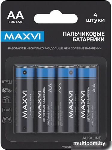 Батарейка Maxvi MBLR6ES4 AA 4 шт