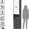 Шкаф распашной Интерлиния Skill-24 (1) (белый/антрацит)