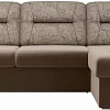 Угловой диван Лига диванов Бостон 100537 (коричневый с цветами)