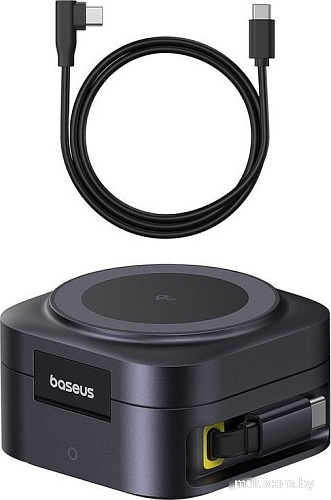 Сетевое зарядное Baseus PicoGo Series 2-in-1 Magnetic Wireless Charger Qi2 67W P10276800123-00 (черный)